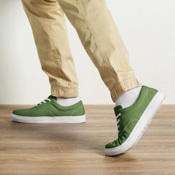 Men’s Lace-Up Canvas Shoes - Grass Green - Image 3