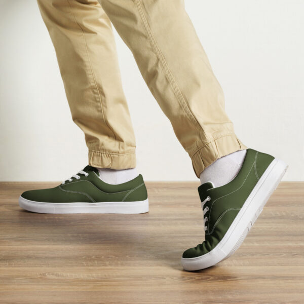 Men’s Lace-Up Canvas Shoes - Olive - Image 3