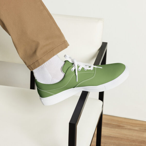 Men’s Lace-Up Canvas Shoes - Grass Green - Image 2