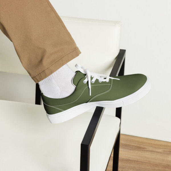 Men’s Lace-Up Canvas Shoes - Olive - Image 2