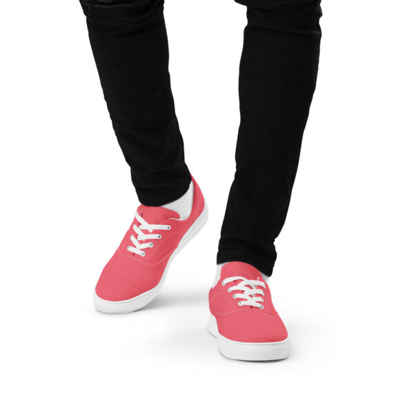 Men’s Lace-Up Canvas Shoes - Hot Pink