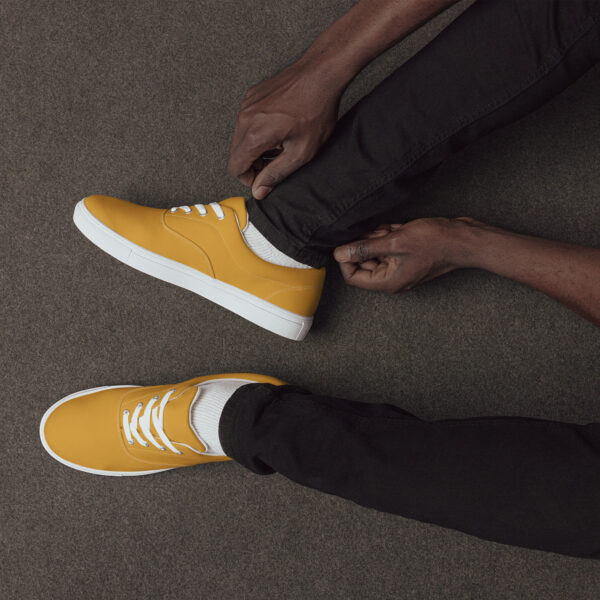 Men’s Lace-Up Canvas Shoes - Mustard