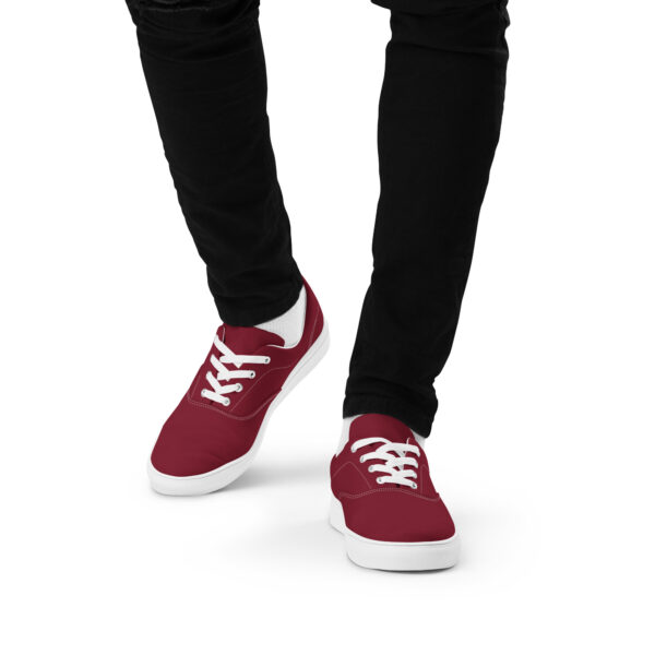 Men’s Lace-Up Canvas Shoes - Burgundy