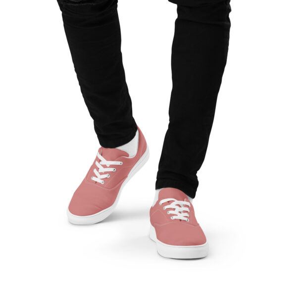 Men’s Lace-Up Canvas Shoes - Coral