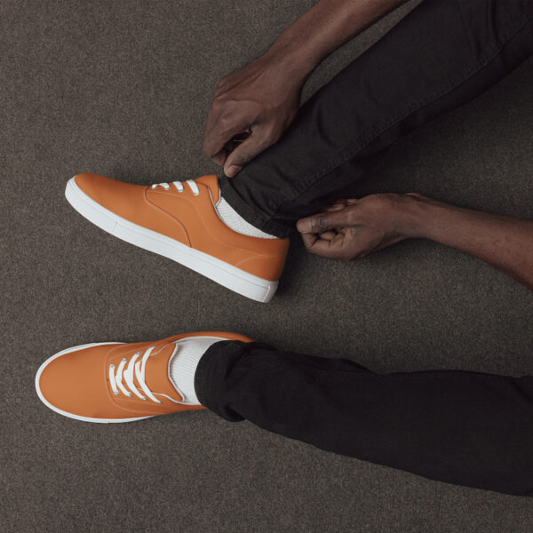 Men’s Lace-Up Canvas Shoes - Orange