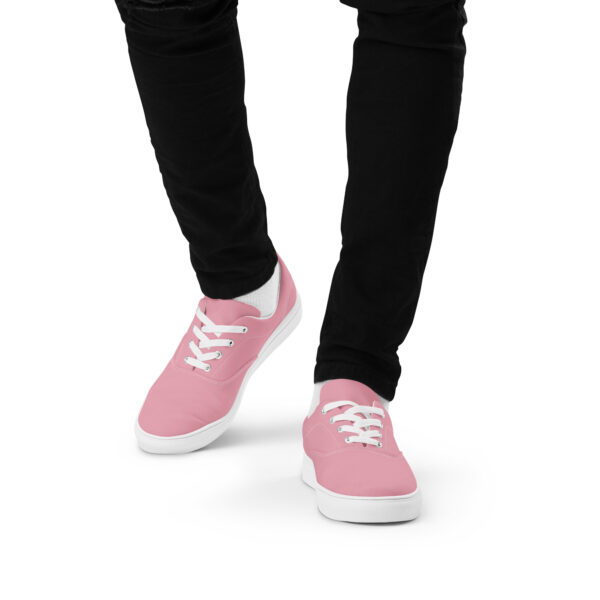 Men’s Lace-Up Canvas Shoes - Pink