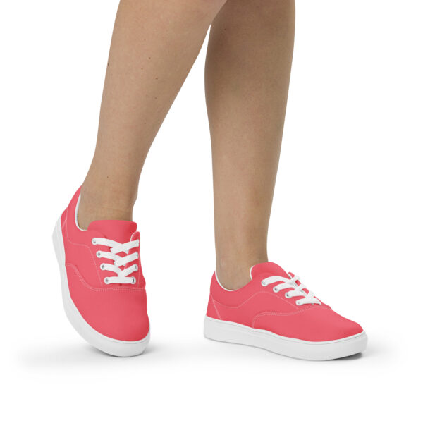 Women’s Lace-Up Canvas Shoes - Hot Pink