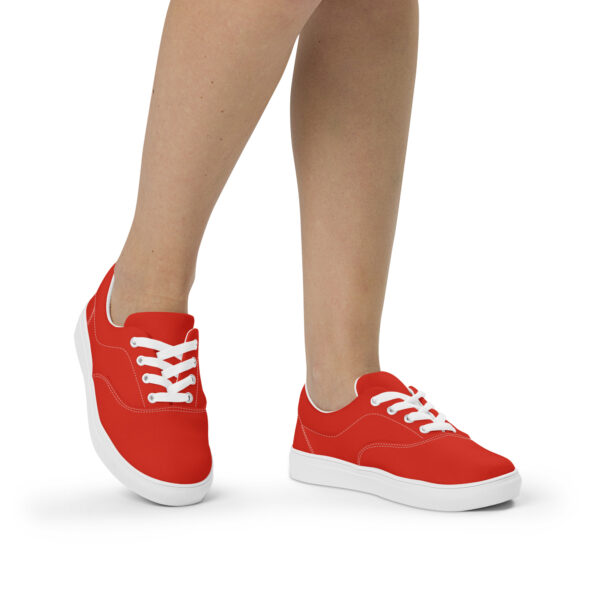 Women’s Lace-Up Canvas Shoes - Chilli Red