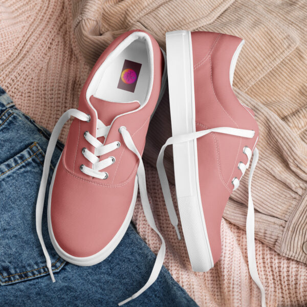 Women’s Lace-Up Canvas Shoes - Coral