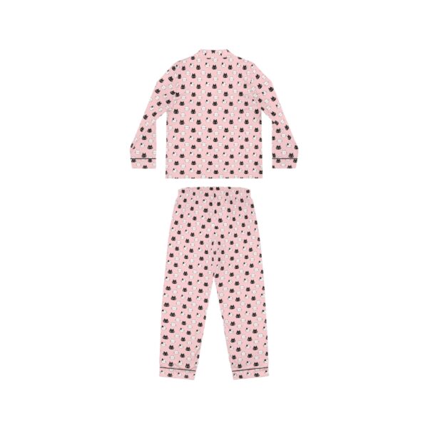 Women's Satin Pajamas with Cute Cat Print - Image 3