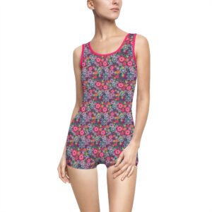 Women's Vintage Inspired - Floral Swimsuit