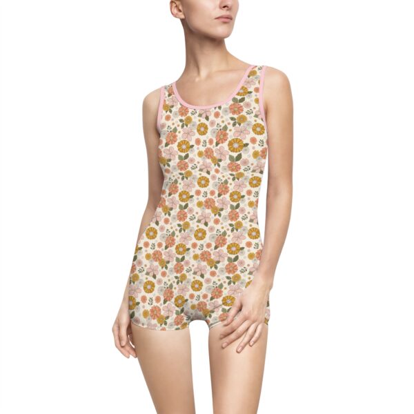 Women's Vintage Inspired - Floral Swimsuit
