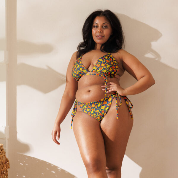 Floral Print Recycled String Bikini - Image 4