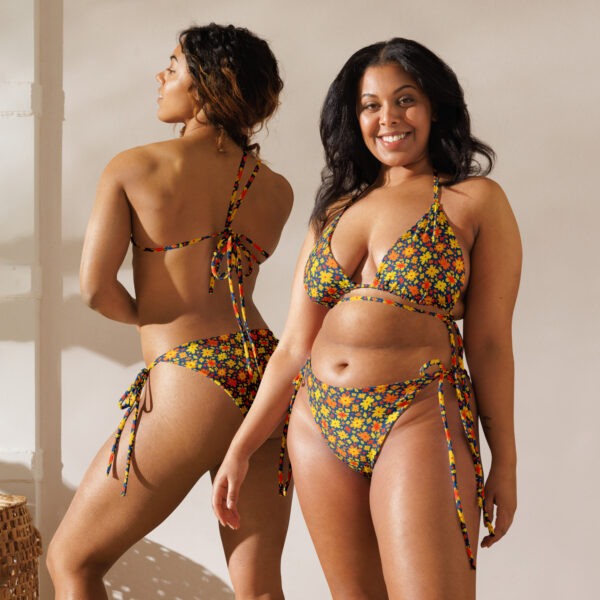 Floral Print Recycled String Bikini - Image 7