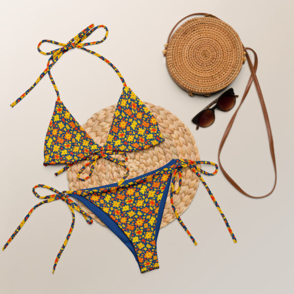 Floral Print Recycled String Bikini - Image 10