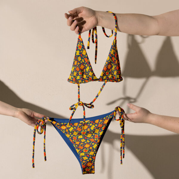 Floral Print Recycled String Bikini - Image 13