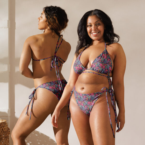 Floral Print Recycled String Bikini - Image 5