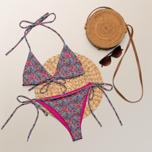 Floral Print Recycled String Bikini - Image 10