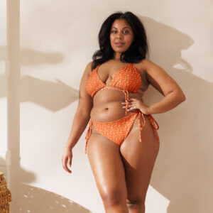 Orange Floral Print Recycled String Bikini