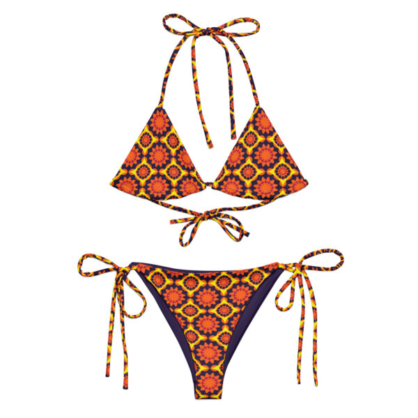 Vintage Inspired Print Recycled String Bikini - Image 10