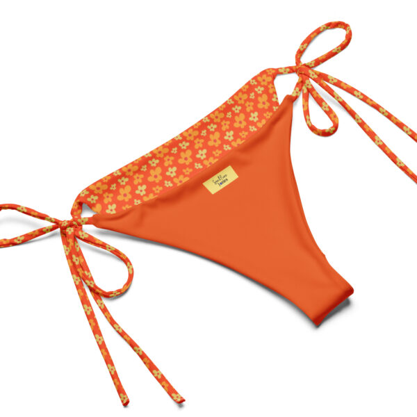 Orange Floral Print Recycled String Bikini - Image 13