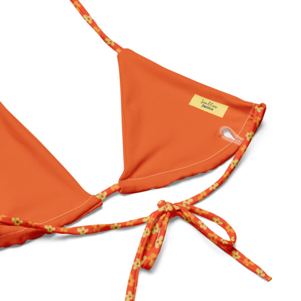Orange Floral Print Recycled String Bikini - Image 15