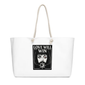 Oversized "Love Will Win" Weekender Bag